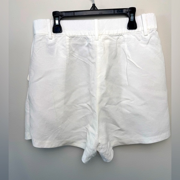 H&M LINEN-BLEND WHITE SHORTS SIZE 8 - Picture 4 of 6